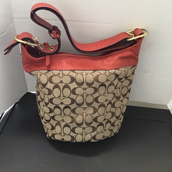 Coach Red Bucket Bag Rare] Old Coach Coach USA Made Red Bucket